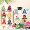 32 Pcs Magnetic Diamond Painting Interchangeable Standing Posture Gnome Decor DIY Seasonal Gnome Sign Holiday Tiered Tray Decoration with Magnet Pieces for Home Office Desk (Classic)